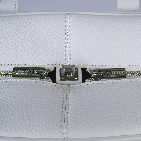 Best Replica Hermes Victoria Cowskin Leather Bags 2010 White H2802 - Click Image to Close